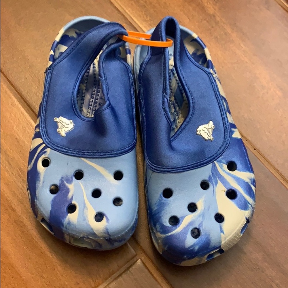 Blue tie dye crocs M3 W5 like new unisex